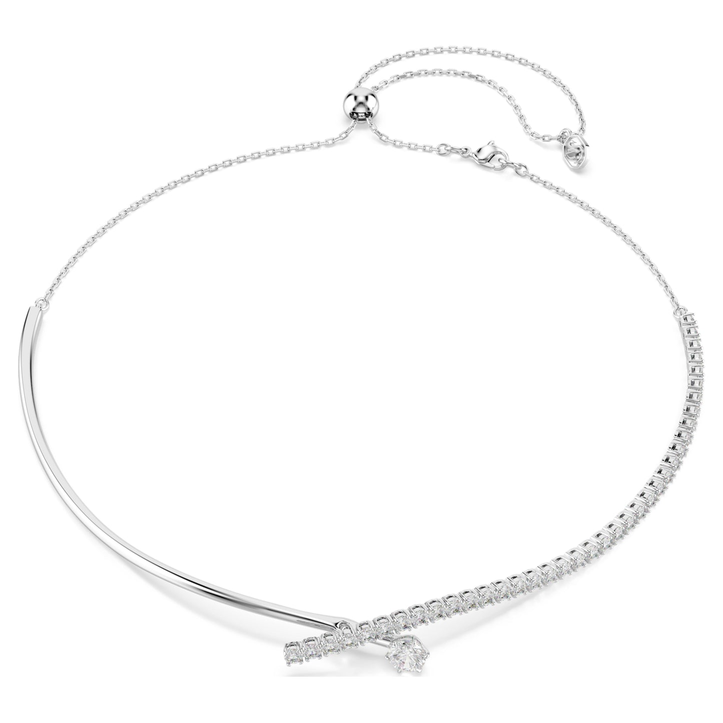 MATRIX NECKLACE - WHITE, RHODIUM