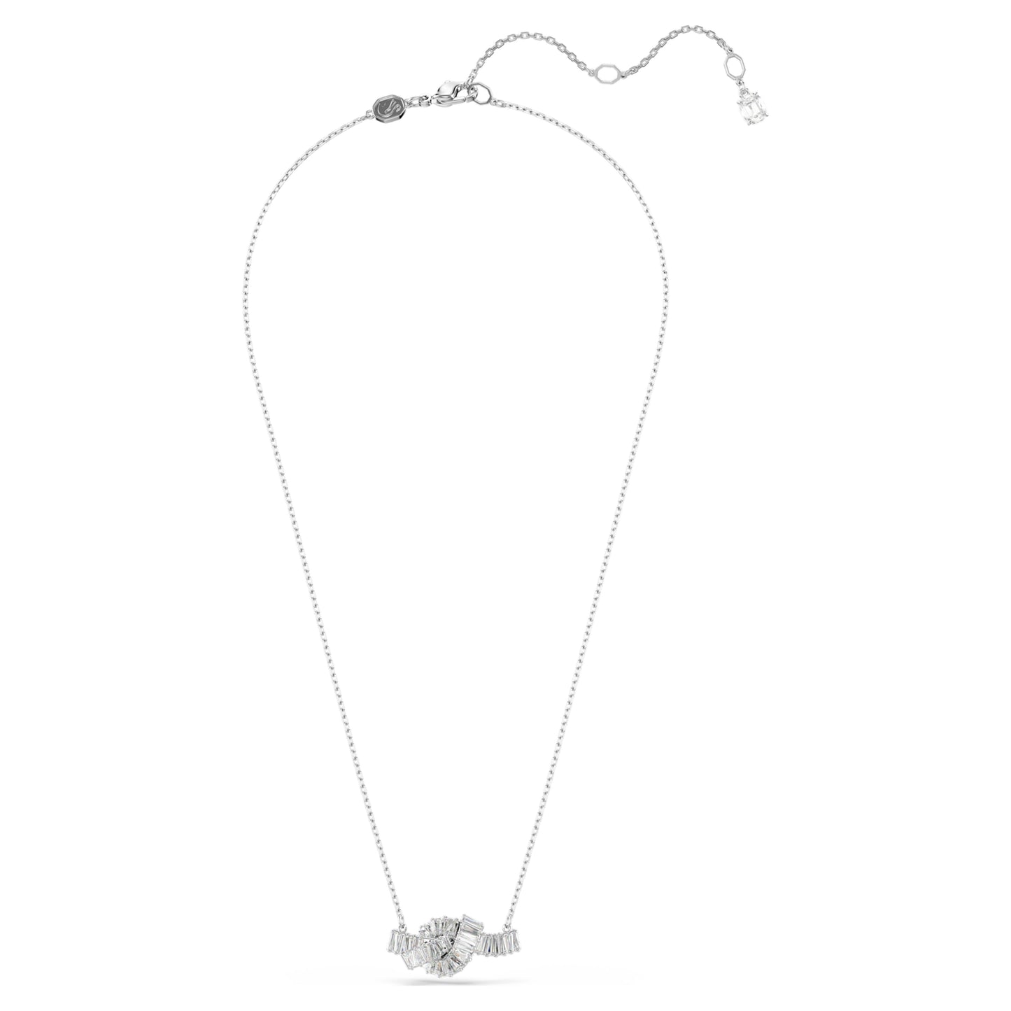 MATRIX PENDANT KNOT - WHITE, RHODIUM