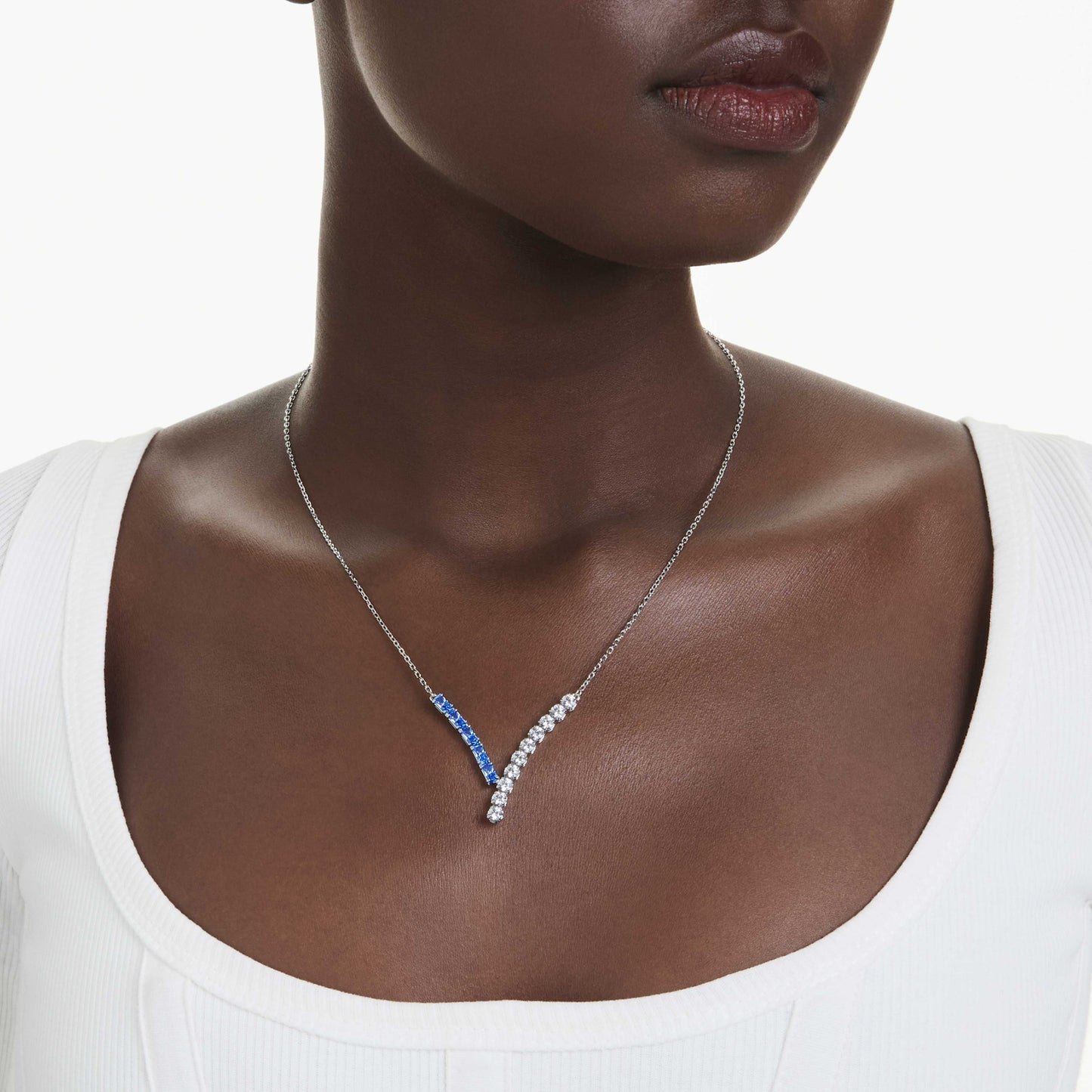 MATRIX PENDANT - BLUE, RHODIUM