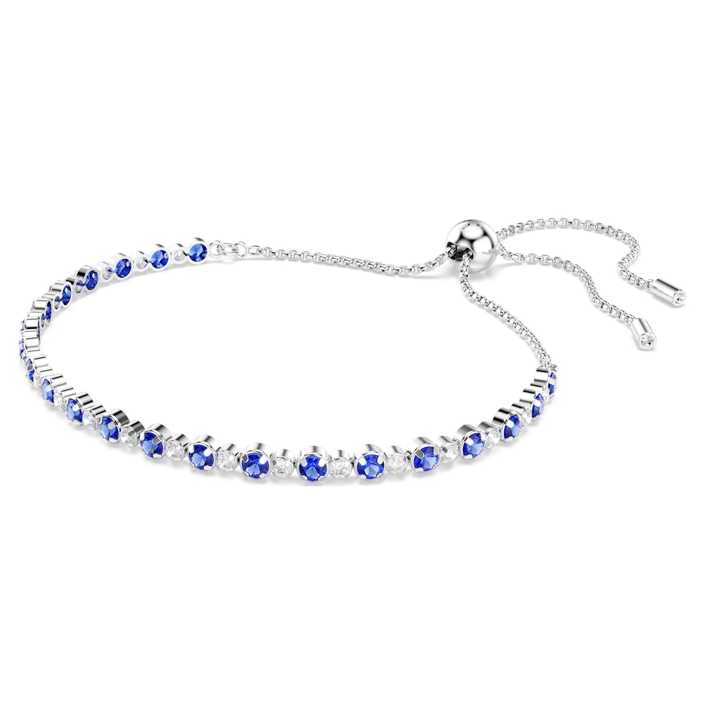 MATRIX TENNIS BRACELET - BLUE, RHODIUM