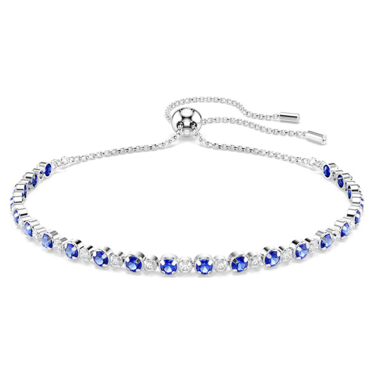 MATRIX TENNIS BRACELET - BLUE, RHODIUM