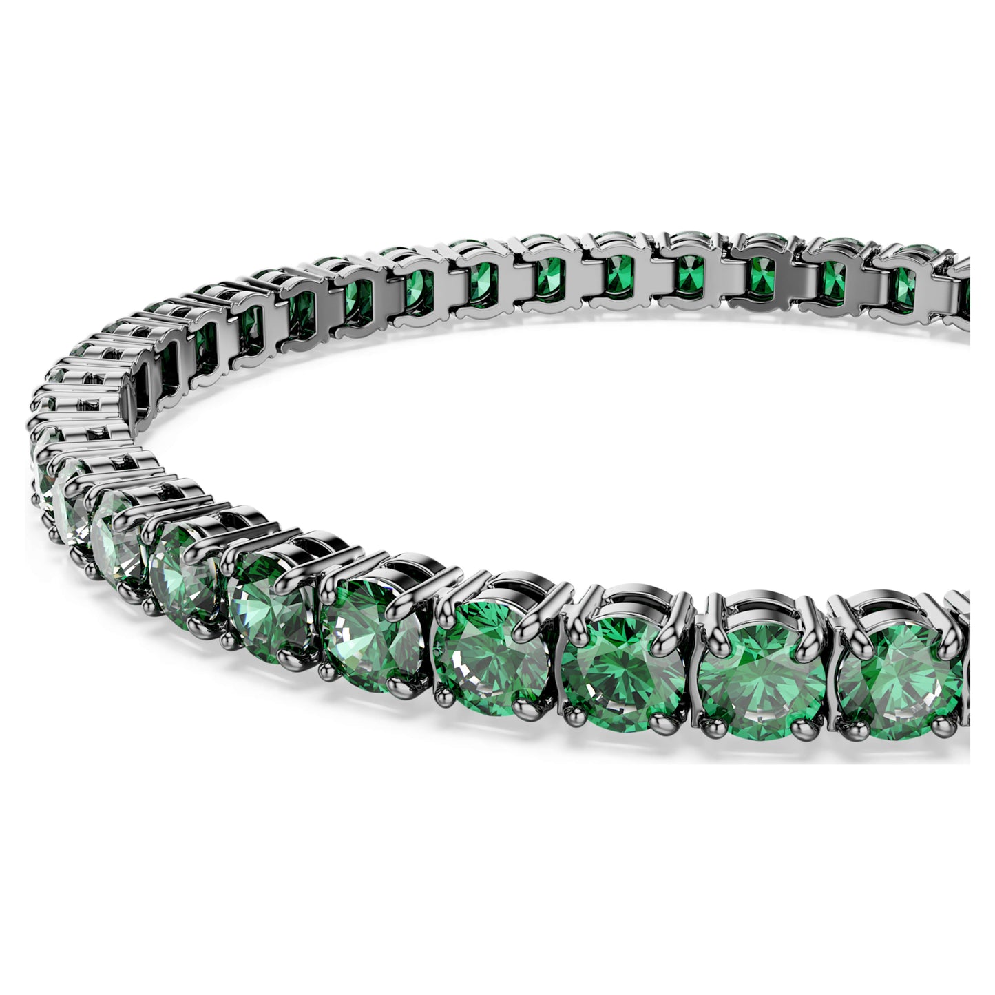 MATRIX TENNIS BRACELET - GREEN, RUTHENIUM