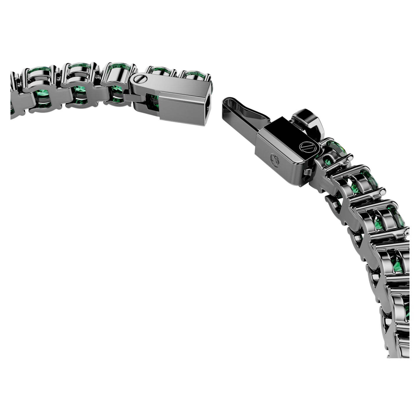 MATRIX TENNIS BRACELET - GREEN, RUTHENIUM