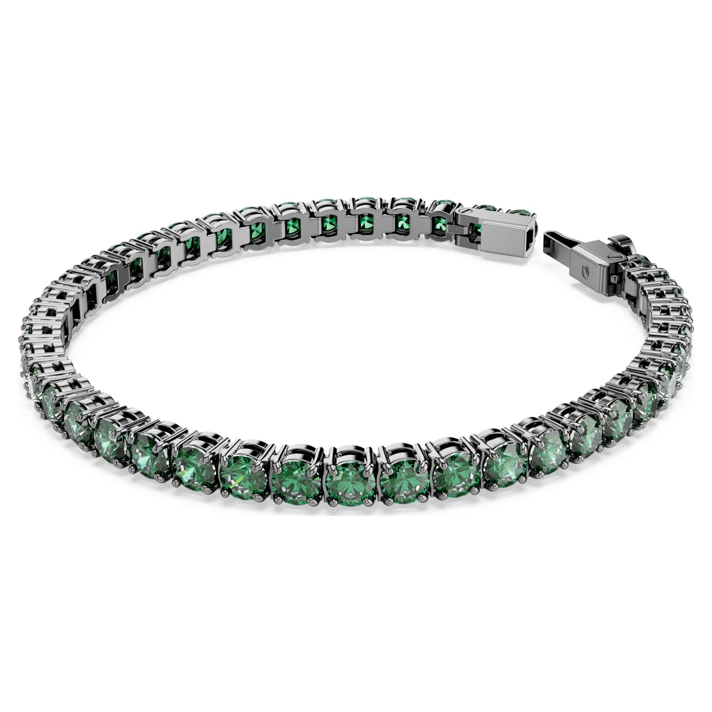 MATRIX TENNIS BRACELET - GREEN, RUTHENIUM