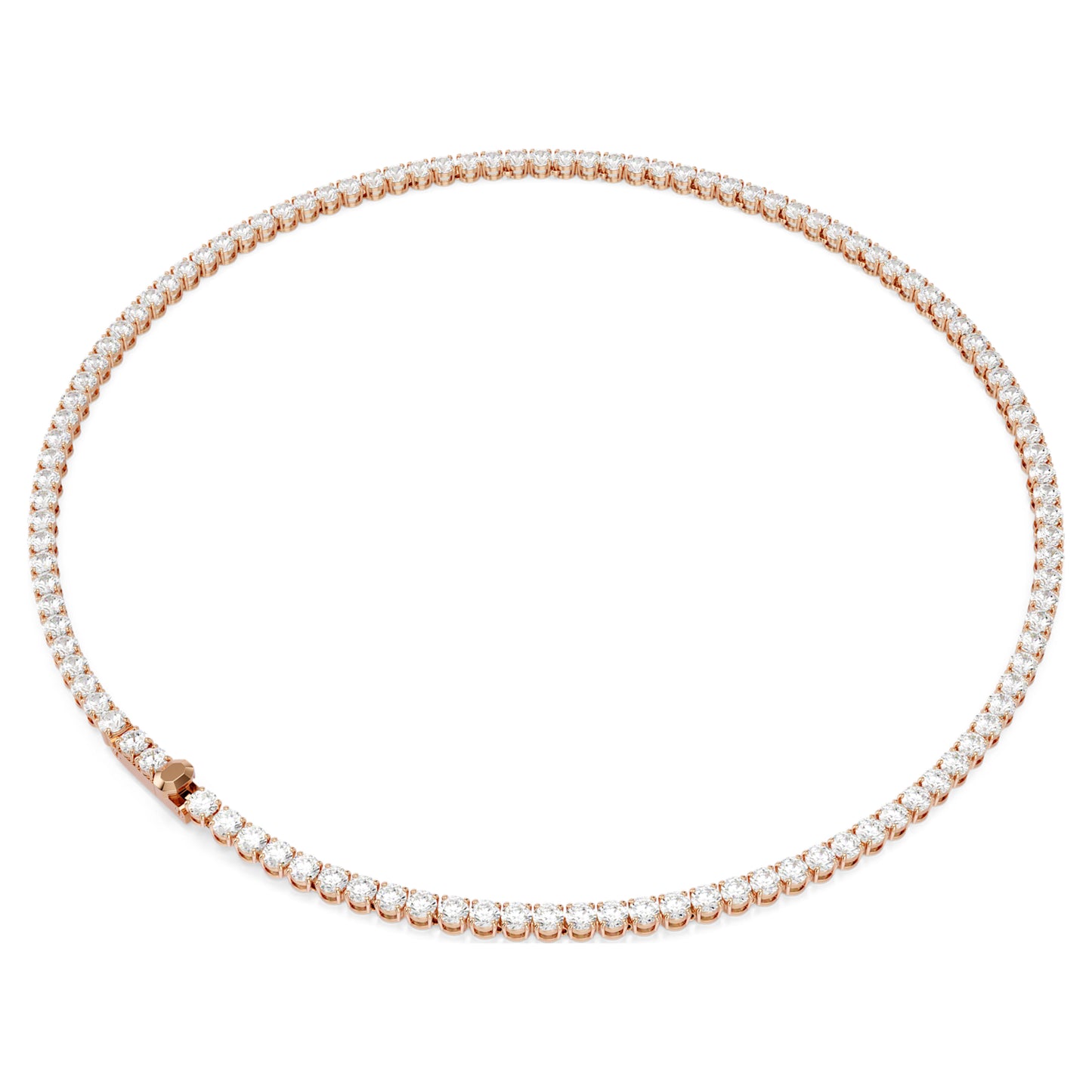MATRIX NECKLACE TENNIS - WHITE, 18K ROSE GOLD