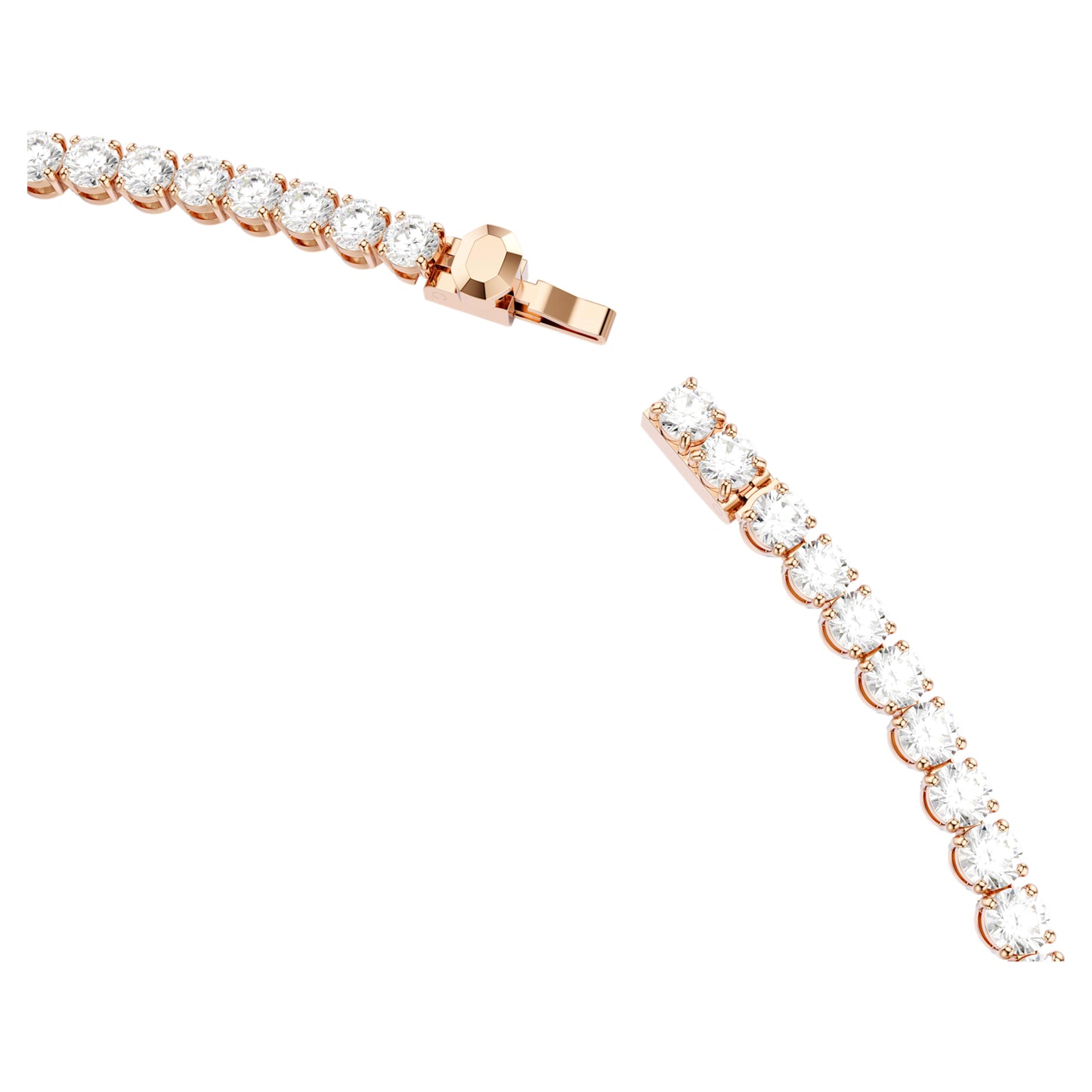 MATRIX NECKLACE TENNIS - WHITE, 18K ROSE GOLD