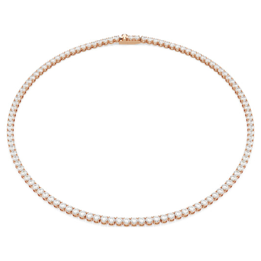 MATRIX NECKLACE TENNIS - WHITE, 18K ROSE GOLD