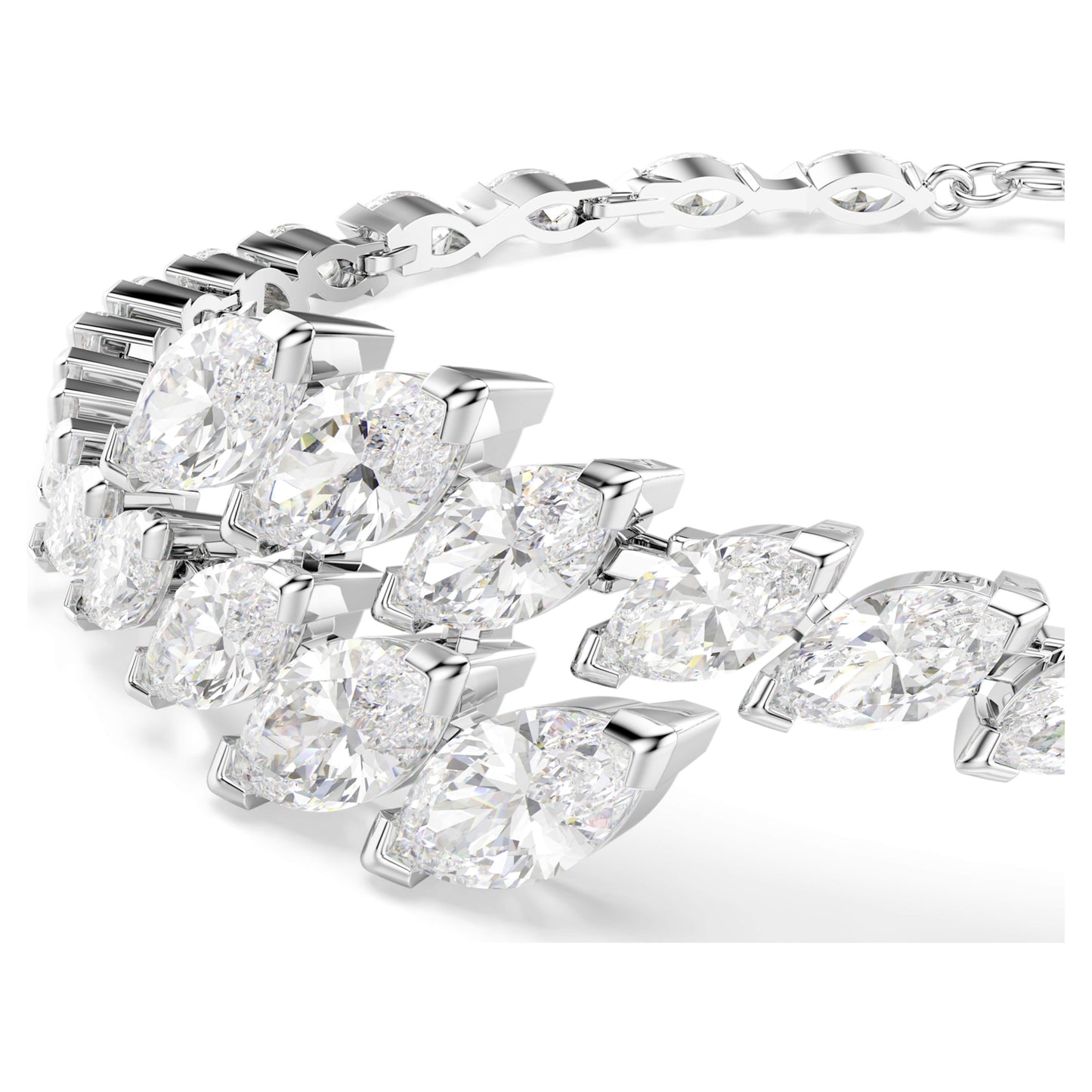 MESMERA BRACELET MARQUISE - WHITE, RHODIUM