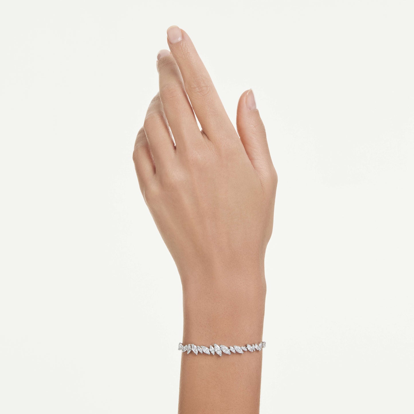 MESMERA BRACELET MARQUISE - WHITE, RHODIUM