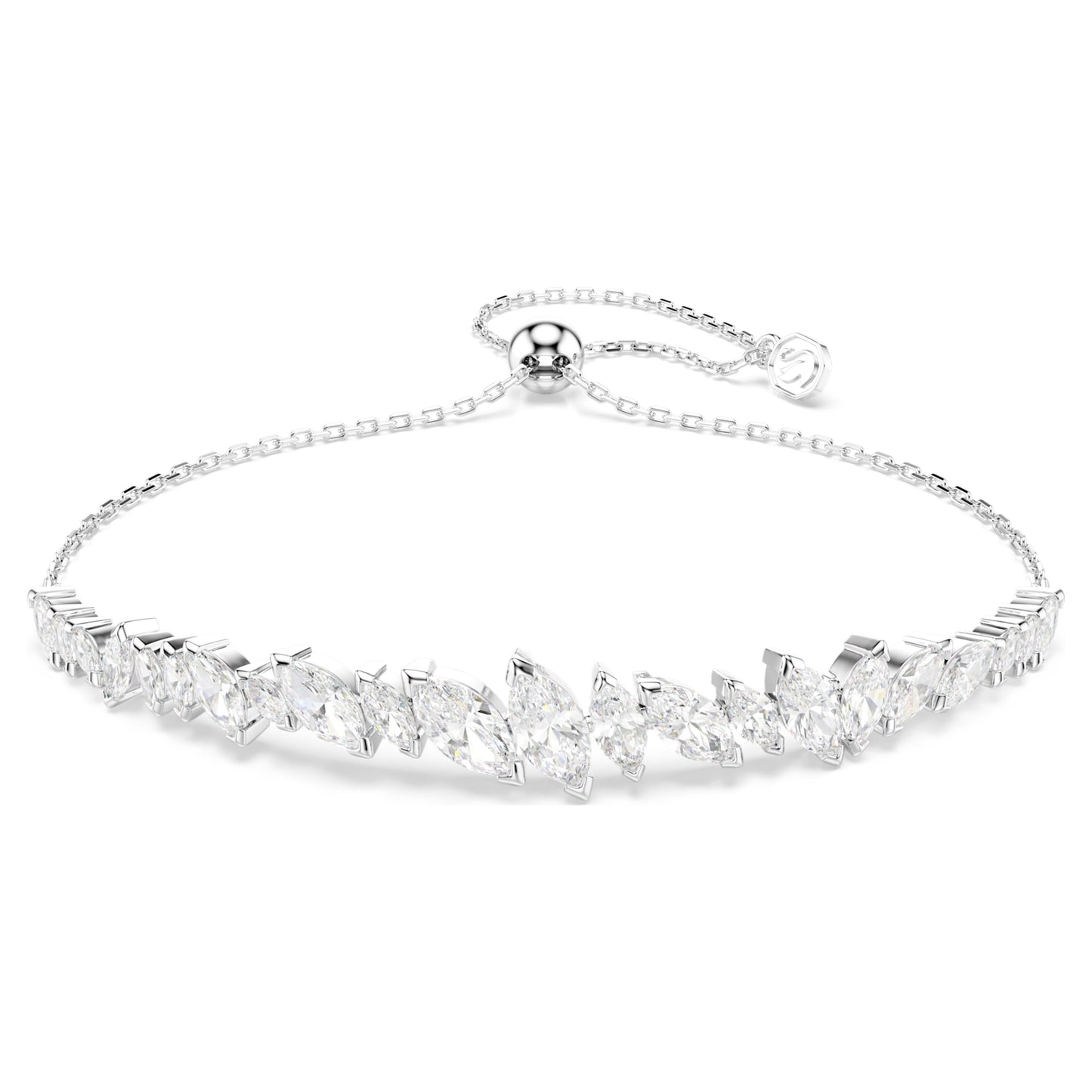 MESMERA BRACELET MARQUISE - WHITE, RHODIUM
