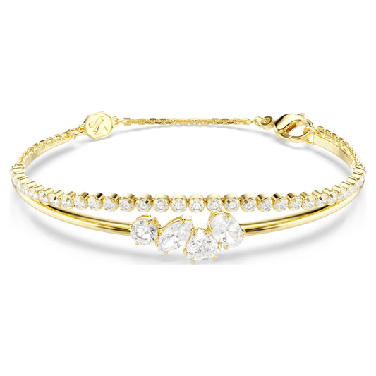 MESMERA BRACELET DOUBLE - WHITE, 18K GOLD