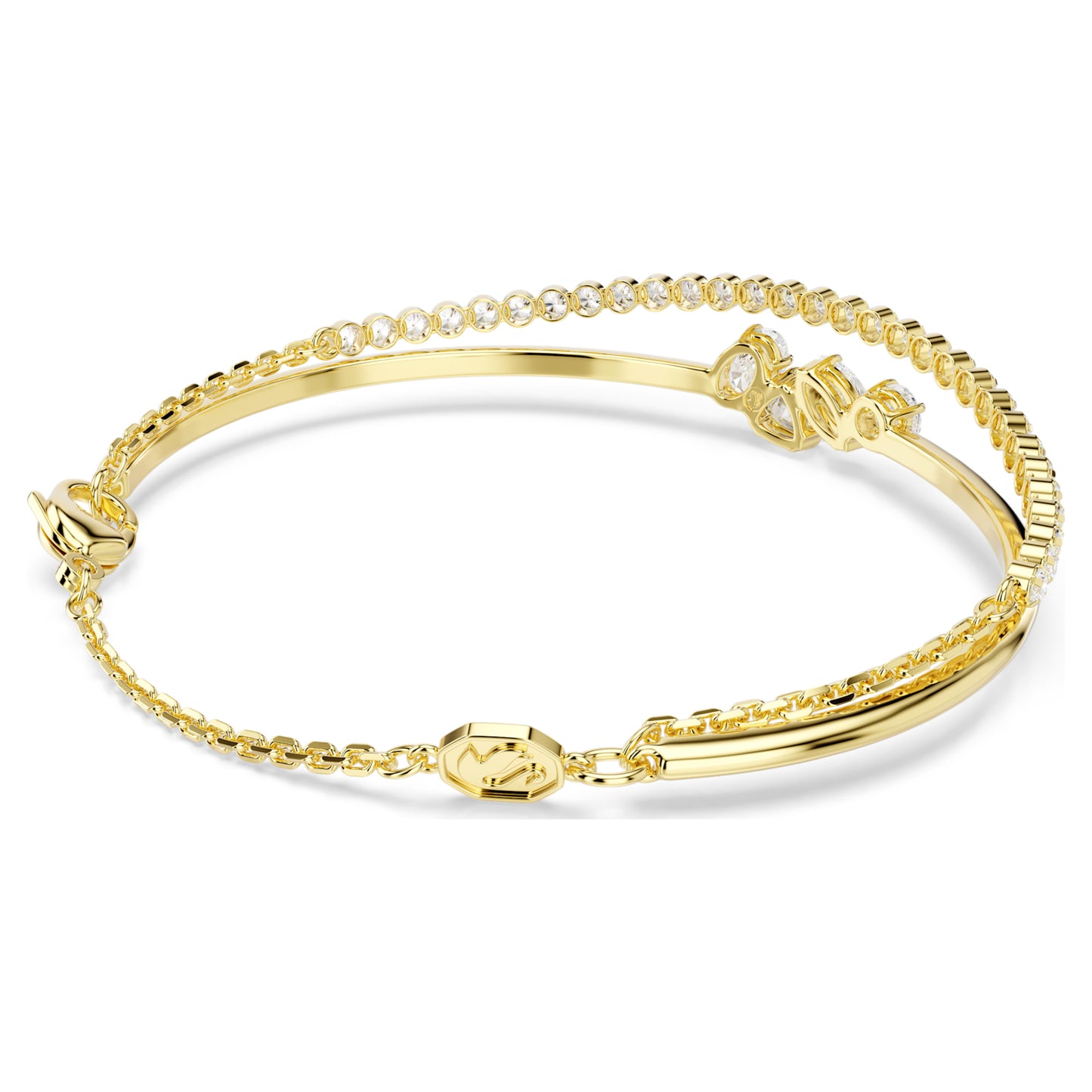 MESMERA BRACELET DOUBLE - WHITE, 18K GOLD