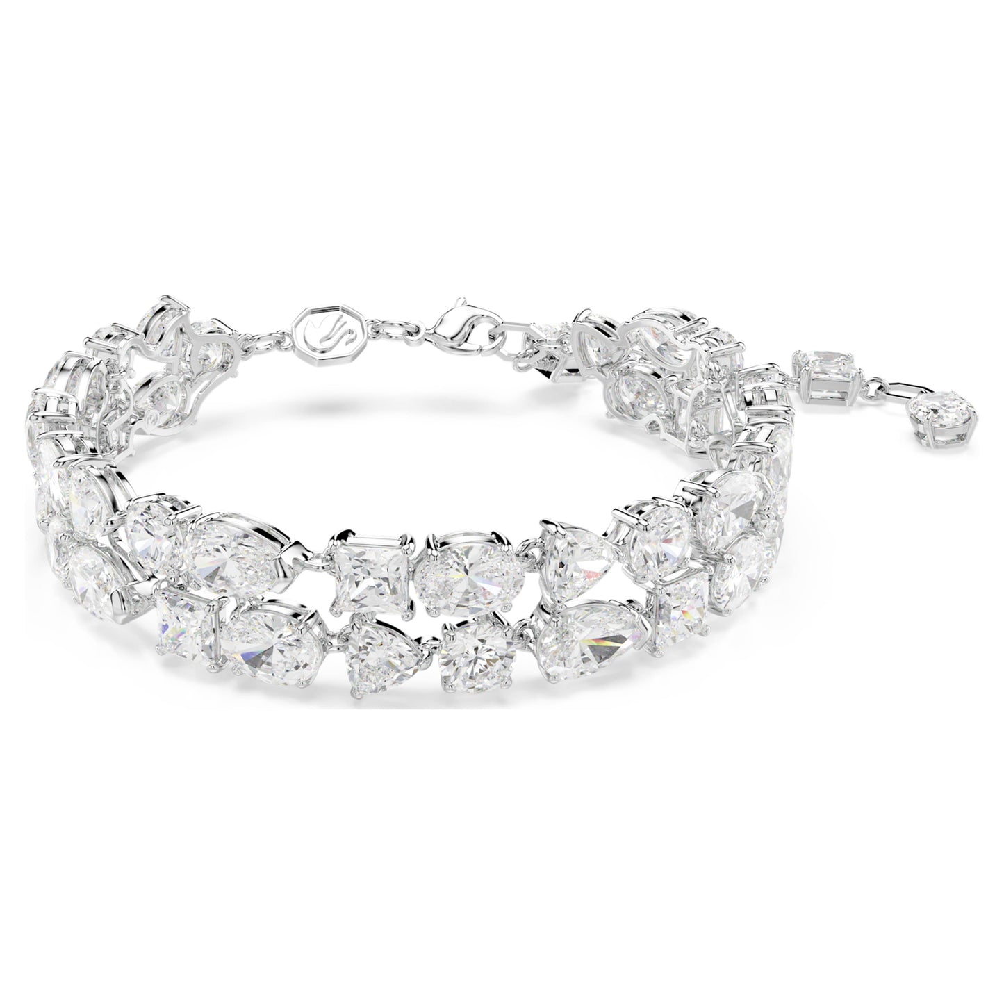 MESMERA BRACELET - WHITE, RHODIUM