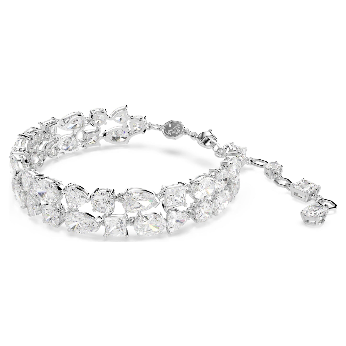 MESMERA BRACELET - WHITE, RHODIUM