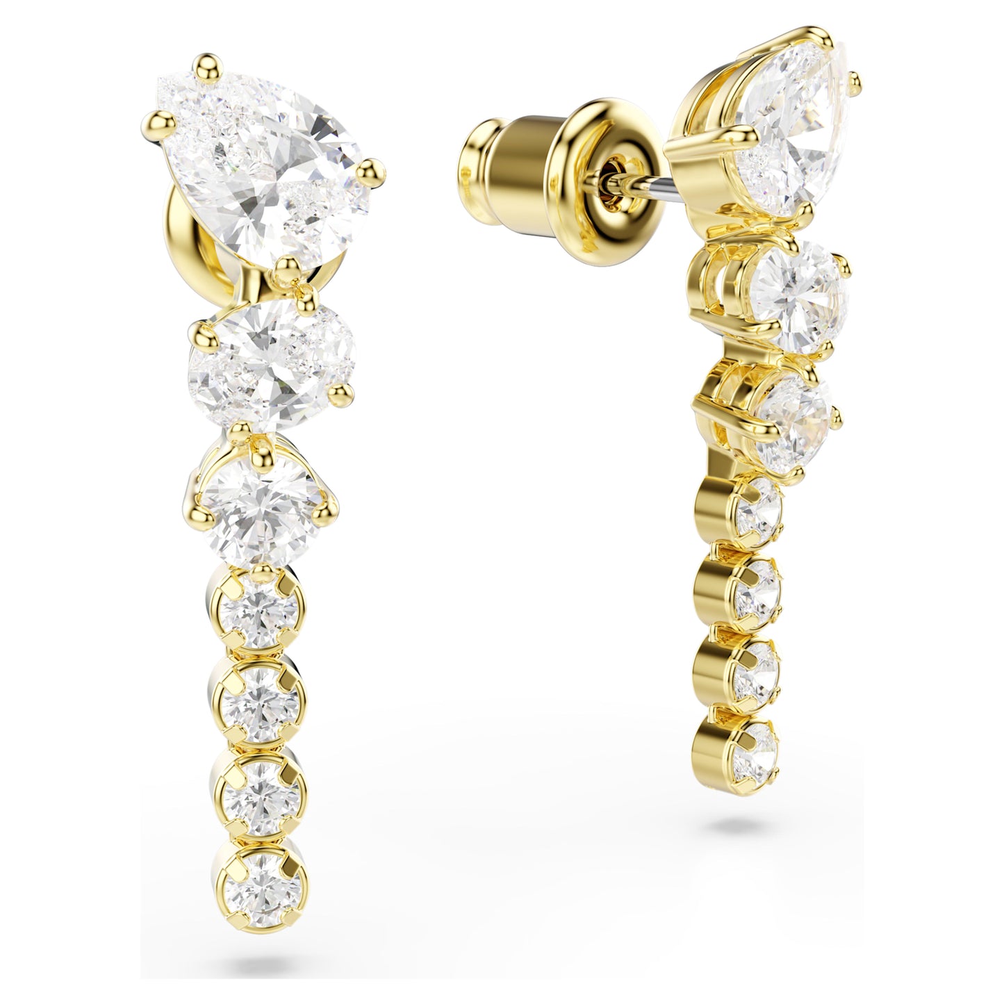 MESMERA DROP EARRINGS - WHITE, 18K GOLD