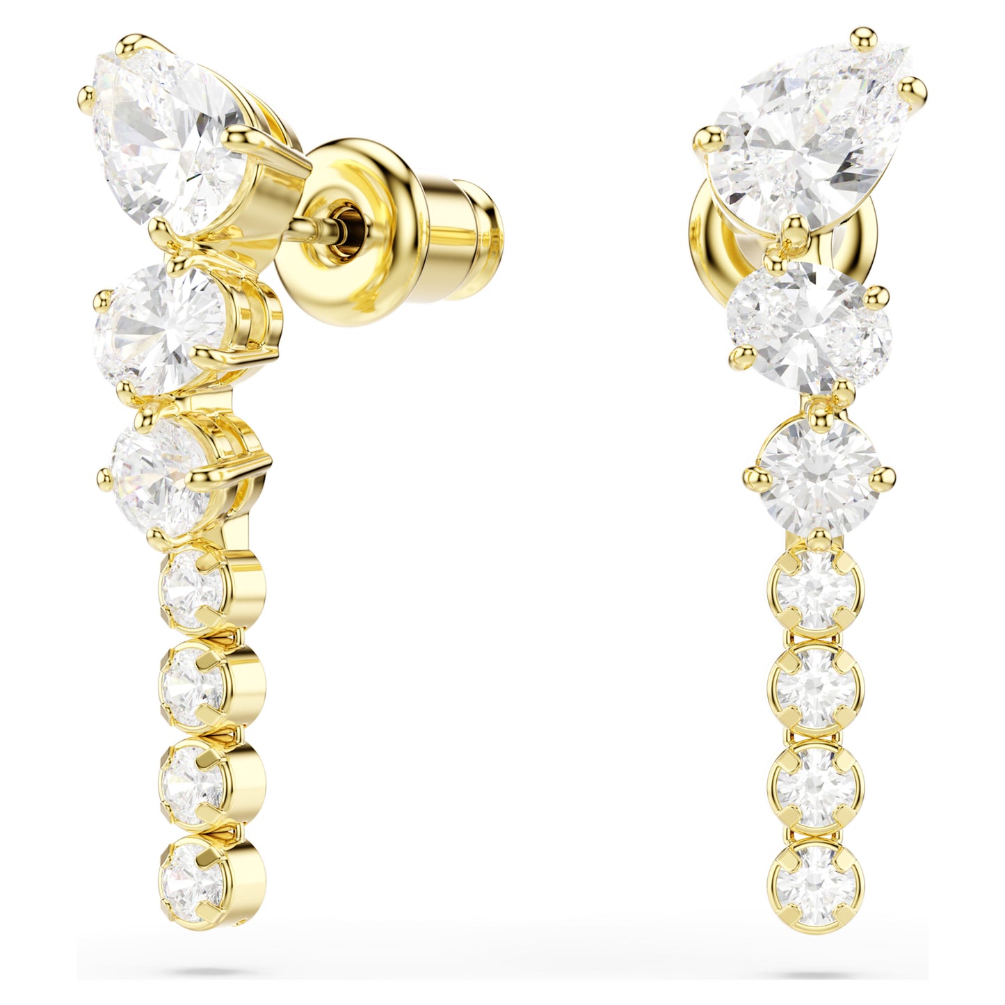 MESMERA DROP EARRINGS - WHITE, 18K GOLD