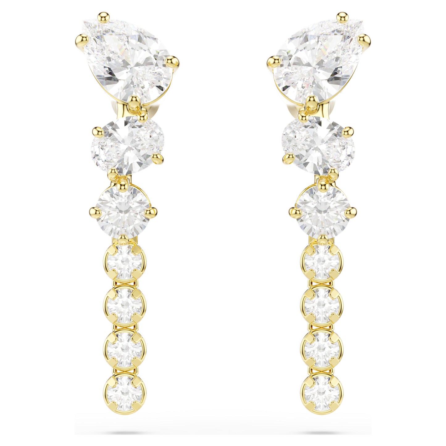 MESMERA DROP EARRINGS - WHITE, 18K GOLD