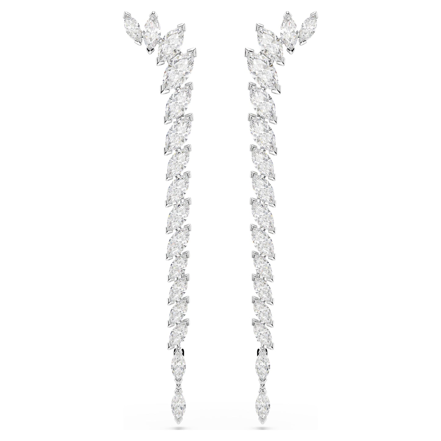 MESMERA EARRINGS MARQUISE - WHITE, RHODIUM