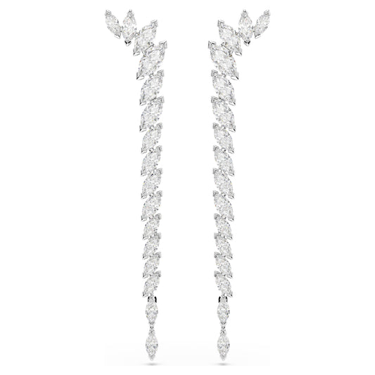 MESMERA EARRINGS MARQUISE - WHITE, RHODIUM