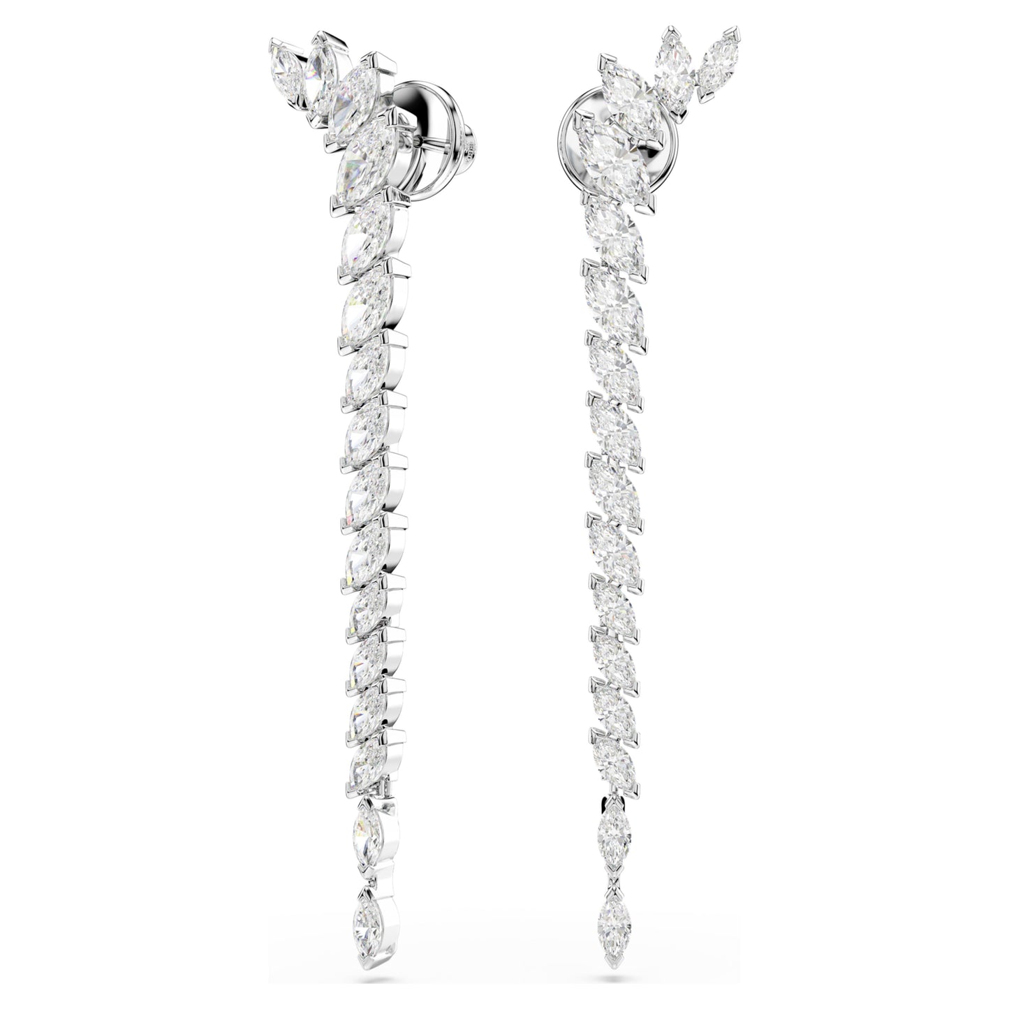 MESMERA EARRINGS MARQUISE - WHITE, RHODIUM