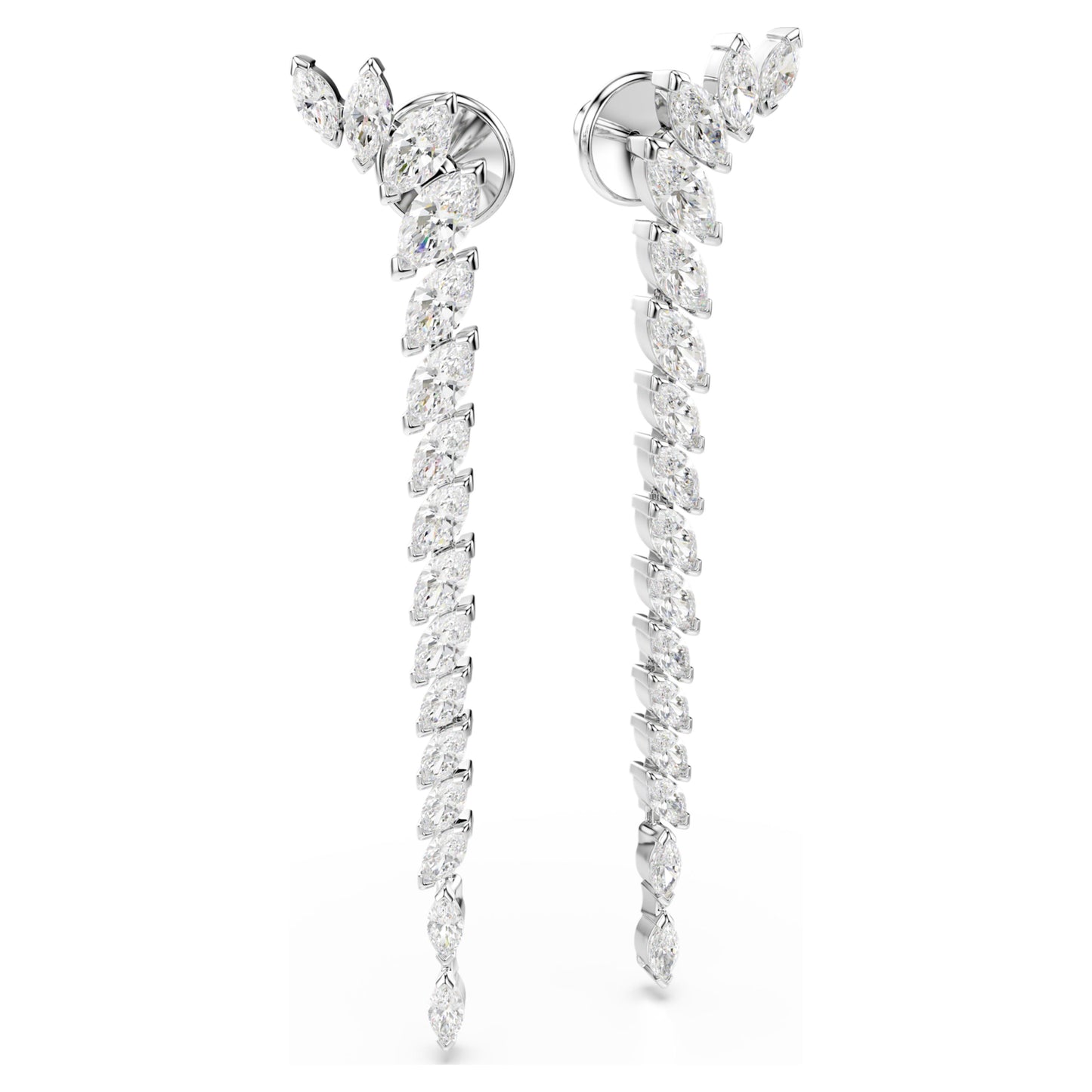 MESMERA EARRINGS MARQUISE - WHITE, RHODIUM