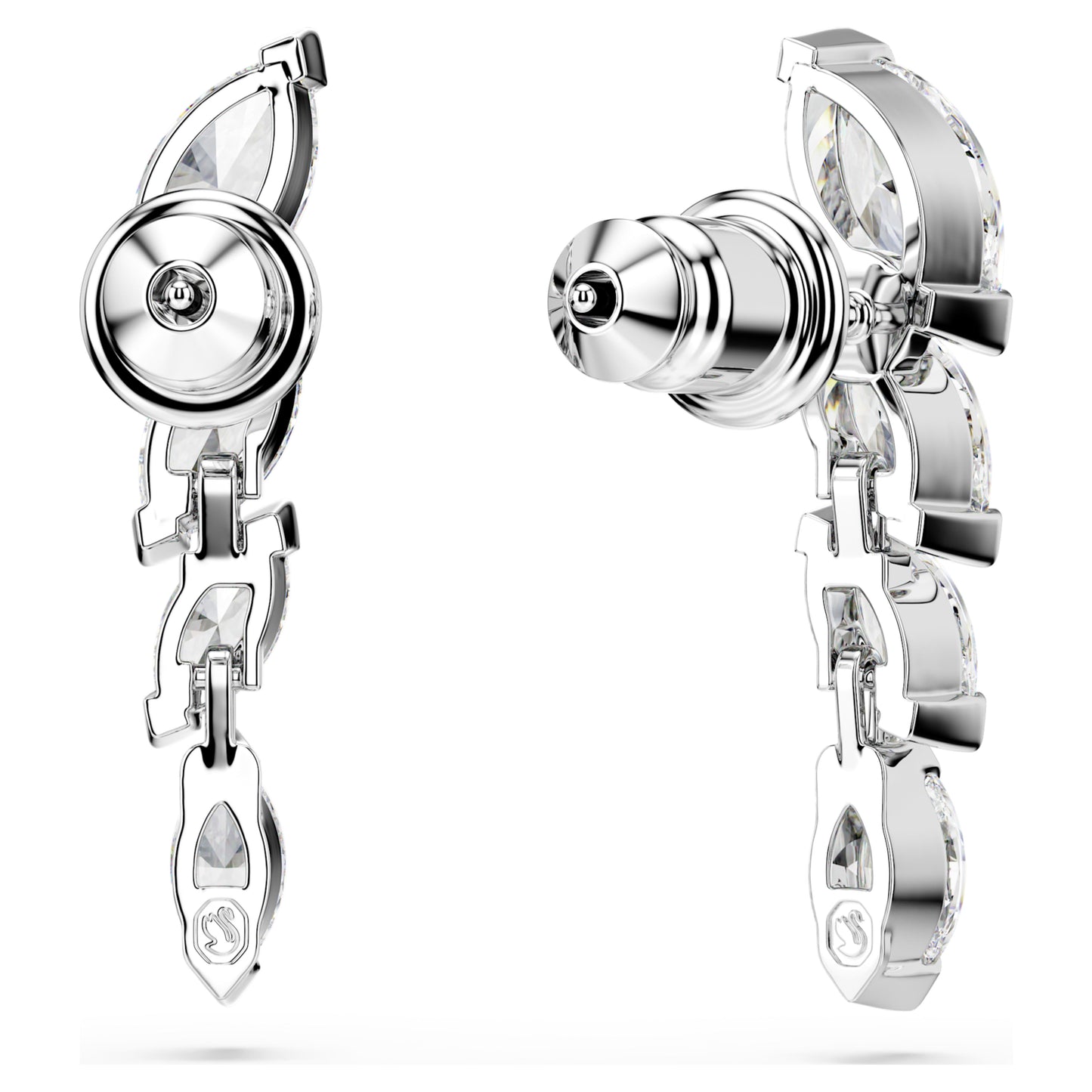 MESMERA EARRINGS MARQUISE - WHITE, RHODIUM