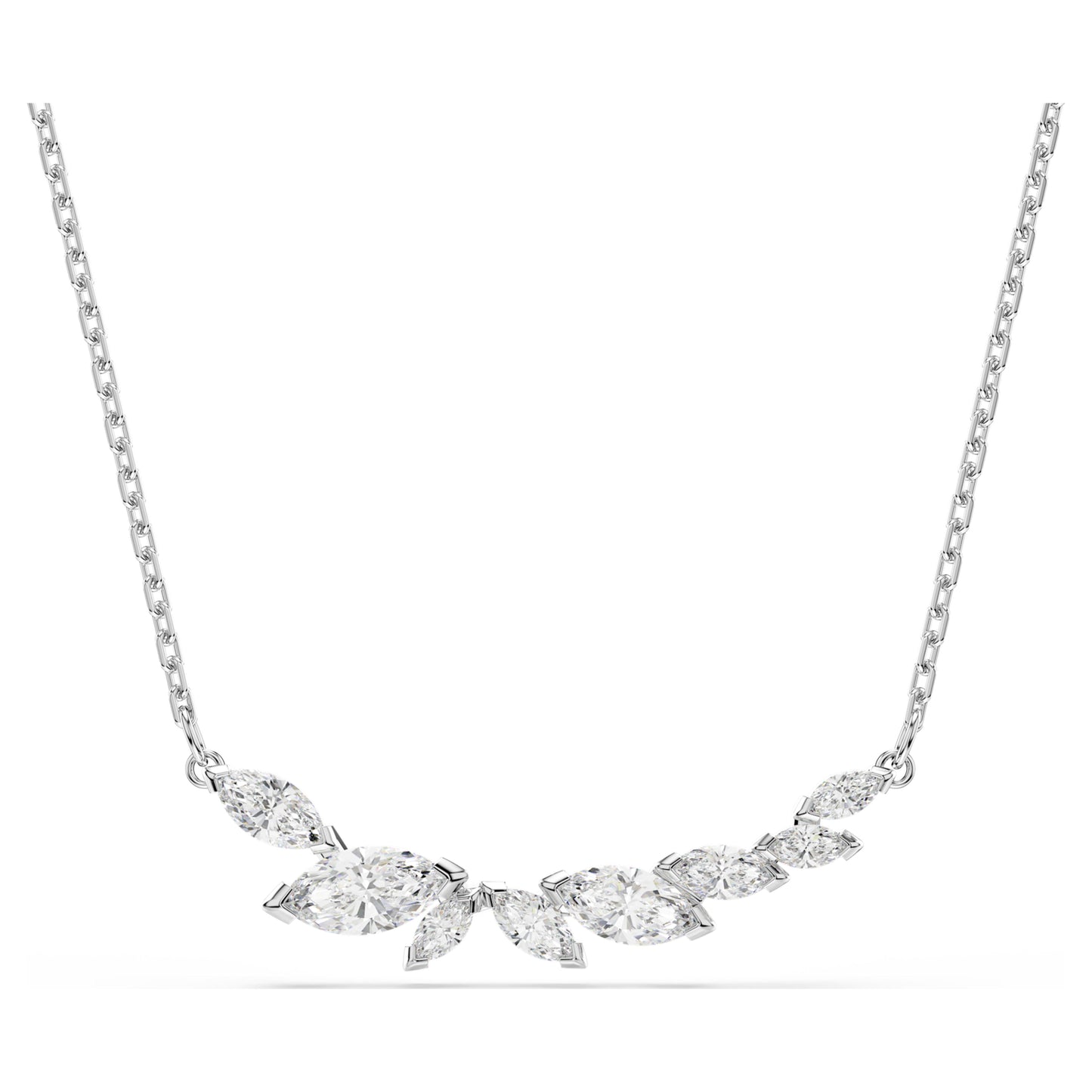 MESMERA NECKLACE MARQUISE - WHITE, RHODIUM