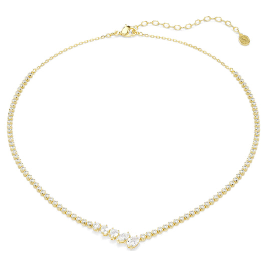 MESMERA NECKLACE MIXED CUTS - WHITE, 18K GOLD