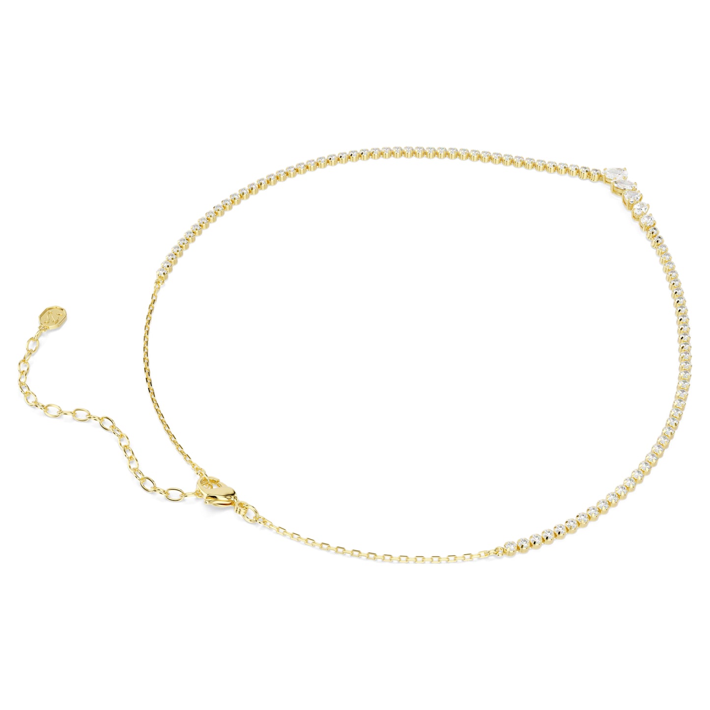 MESMERA NECKLACE MIXED CUTS - WHITE, 18K GOLD