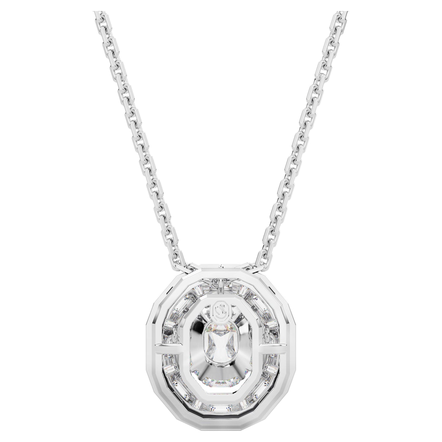 MESMERA PENDANT SMALL - WHITE, RHODIUM