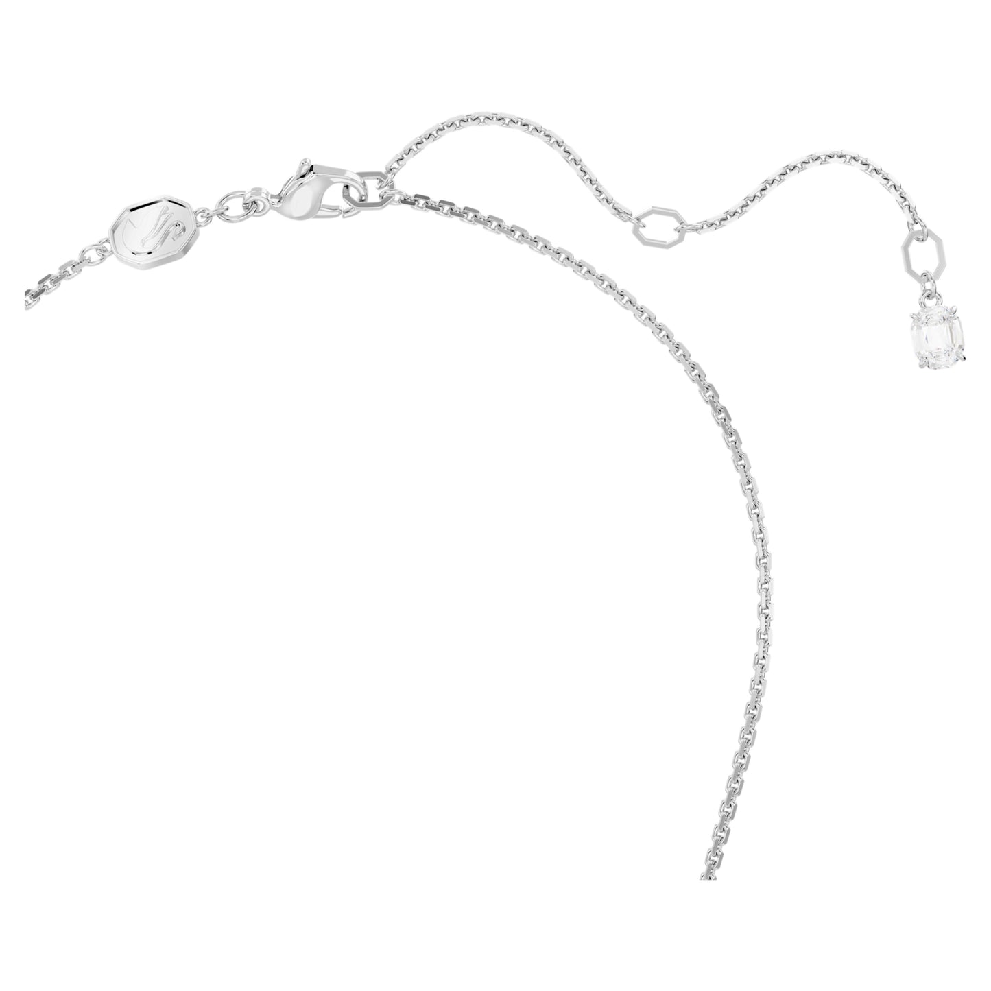 MESMERA PENDANT SMALL - WHITE, RHODIUM