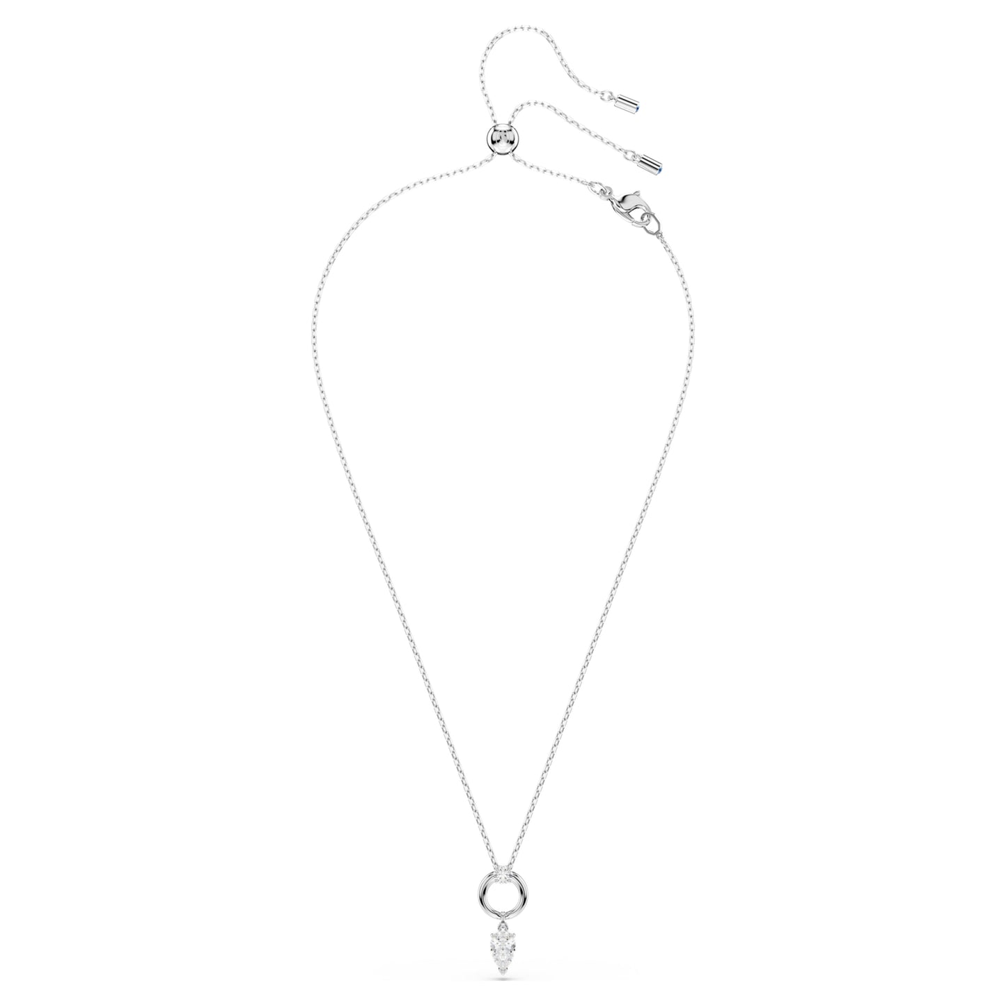 MESMERA PENDANT PEAR CUT - WHITE, RHODIUM