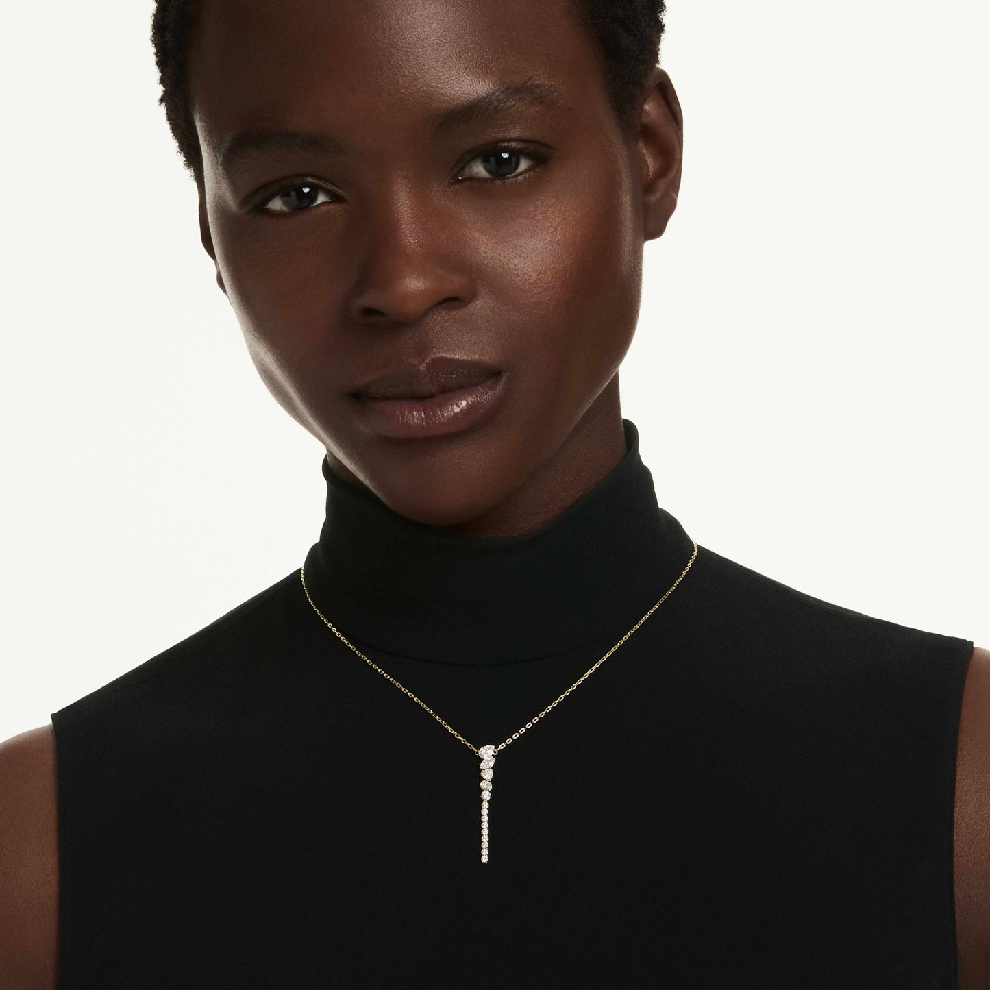 MESMERA Y NECKLACE - WHITE, 18K GOLD