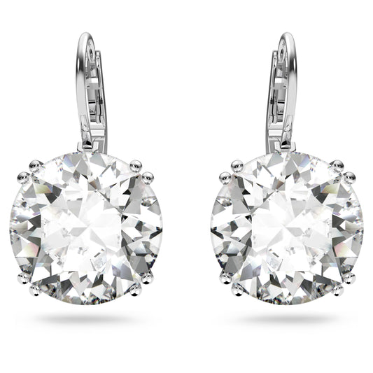 MILLENIA DROP EARRINGS - WHITE, RHODIUM