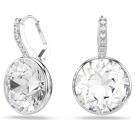 MILLENIA DROP EARRINGS - WHITE, RHODIUM