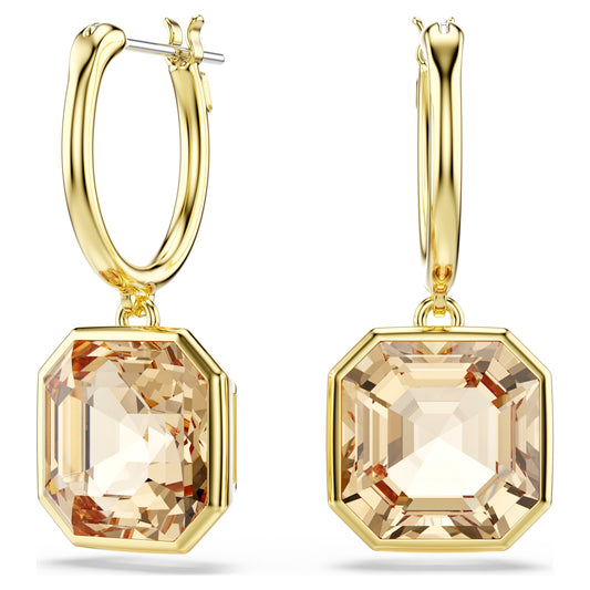 MILLENIA DROP EARRINGS SQUARE - CARAMEL, GOLD