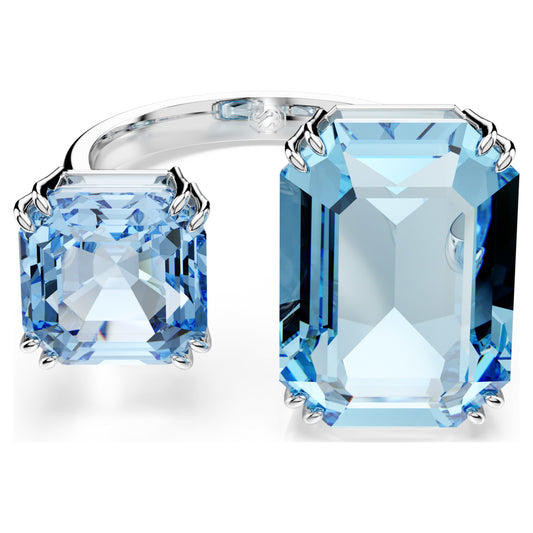 MILLENIA OPEN RING - BLUE, RHODIUM
