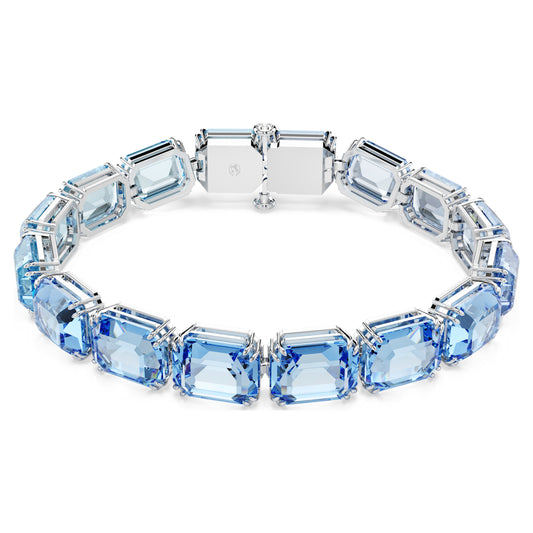 MILLENIA TENNIS BRACELET - BLUE, RHODIUM