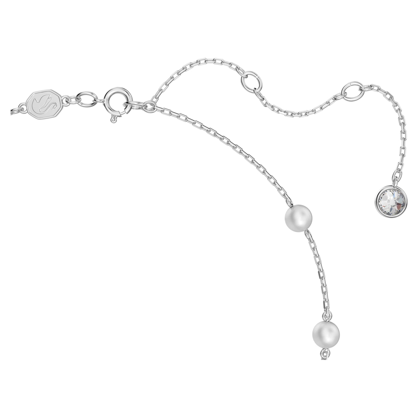 STELLA NECKLACE PEARL STAR - WHITE, RHODIUM
