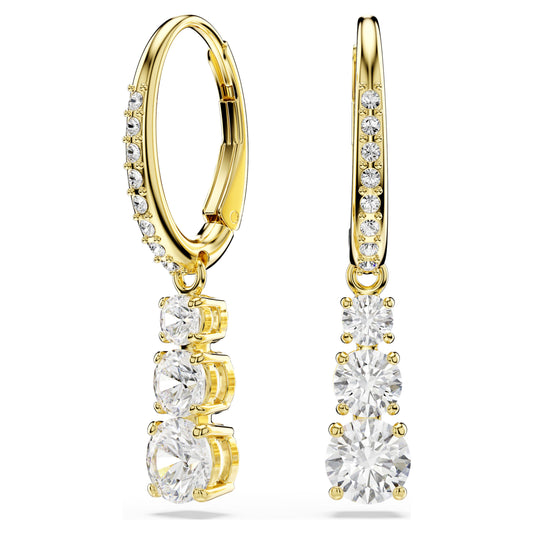 STILLA ATTRACT HOOP EARRINGS - WHITE, GOLD