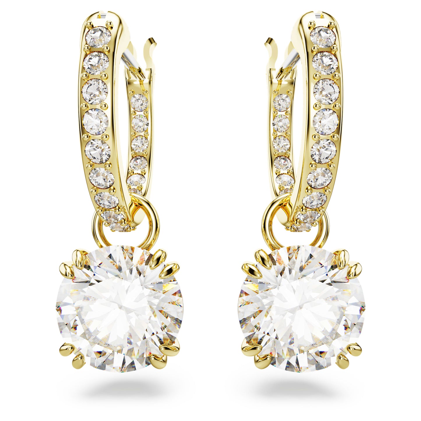 STILLA DROP EARRINGS - WHITE, GOLD