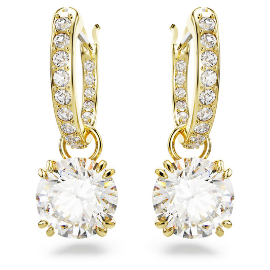 STILLA DROP EARRINGS - WHITE, GOLD