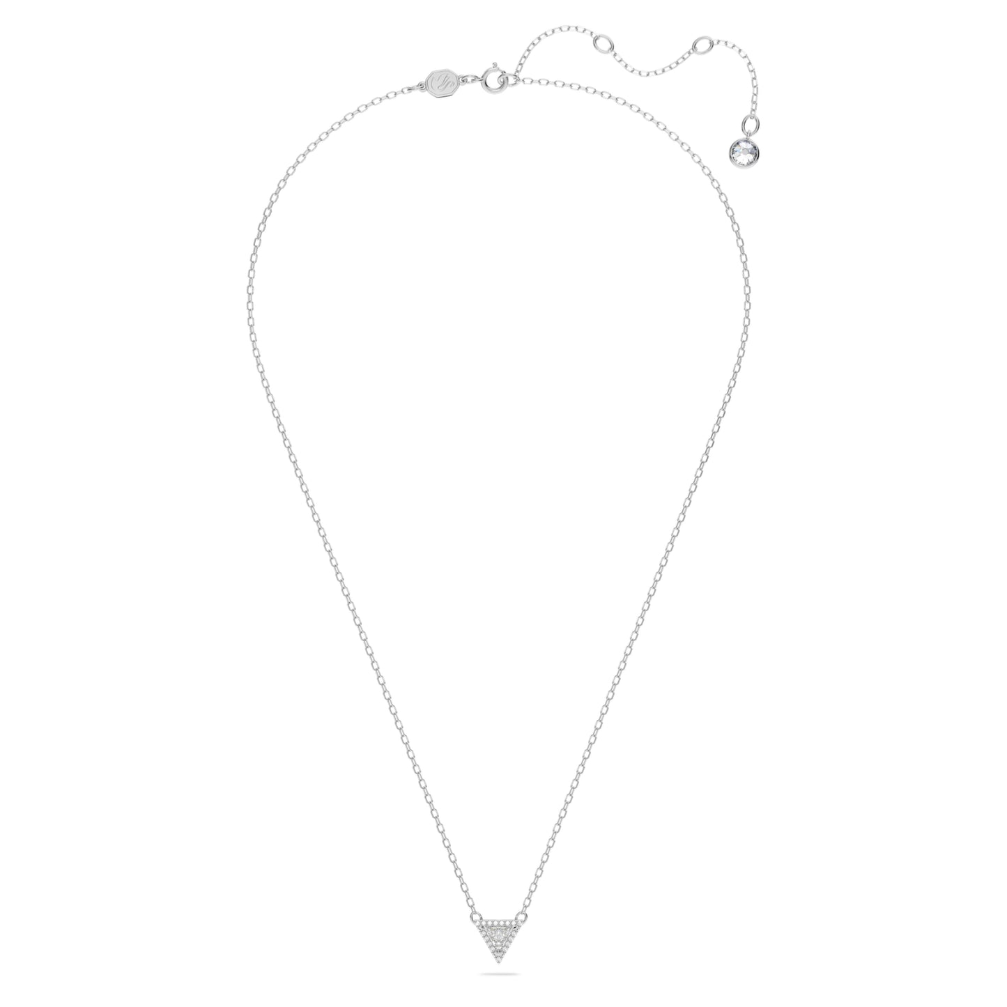 STILLA NECKLACE TRIANGLE - WHITE, RHODIUM
