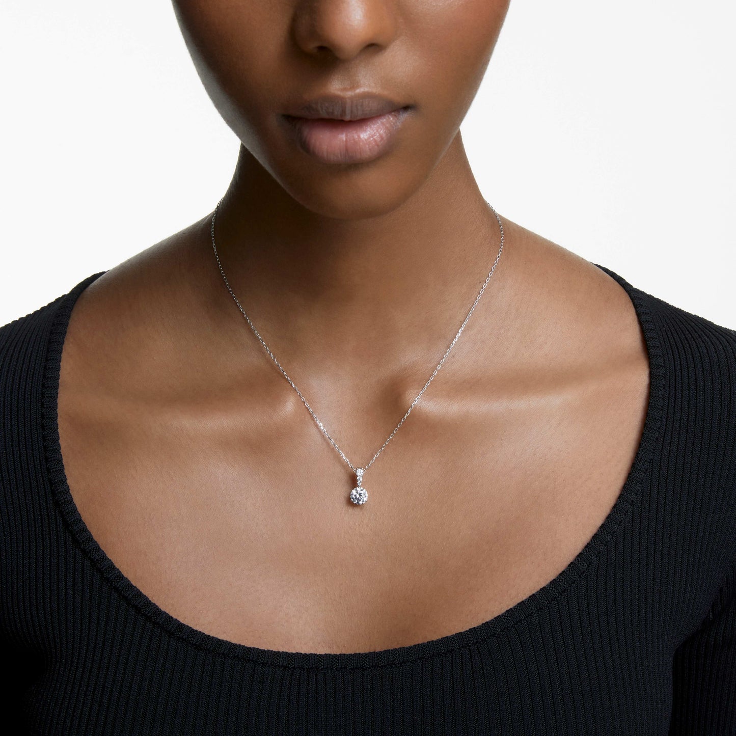STILLA PENDANT - WHITE, RHODIUM