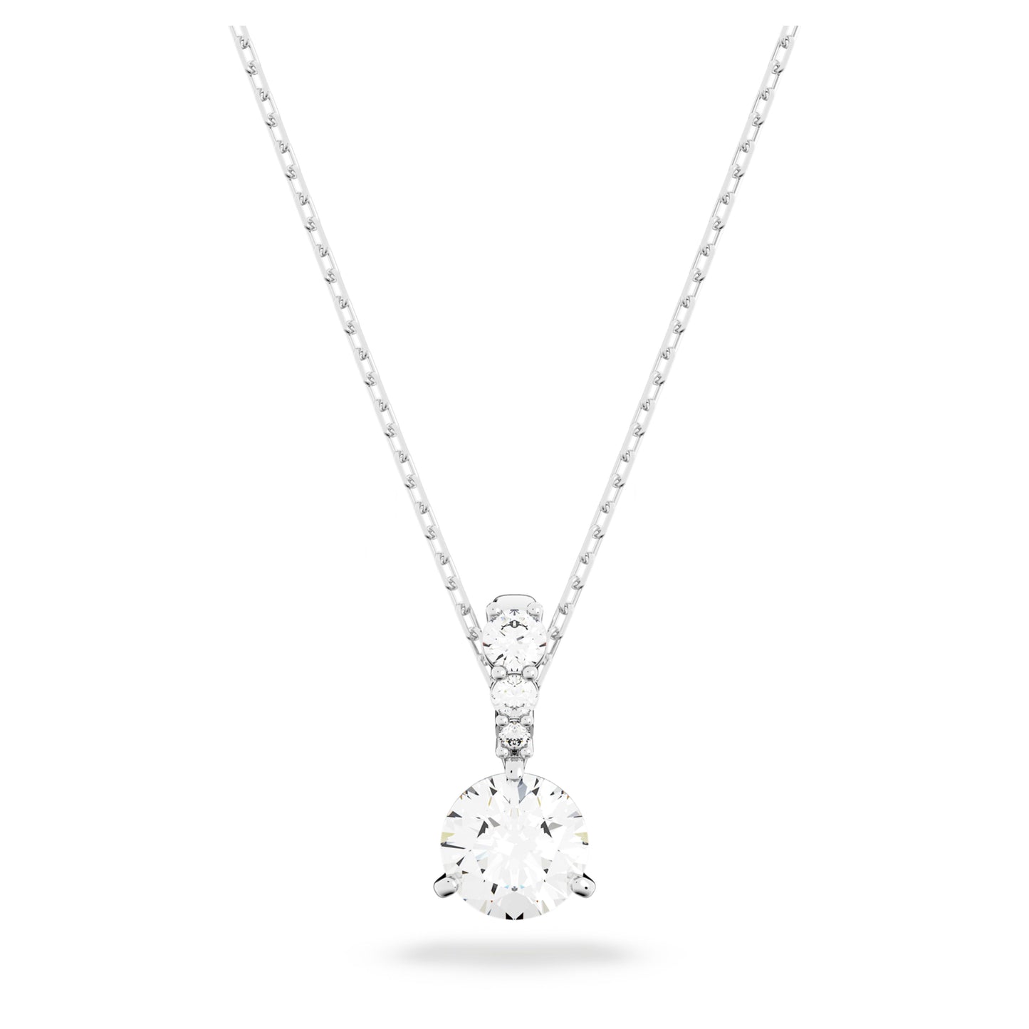 STILLA PENDANT - WHITE, RHODIUM