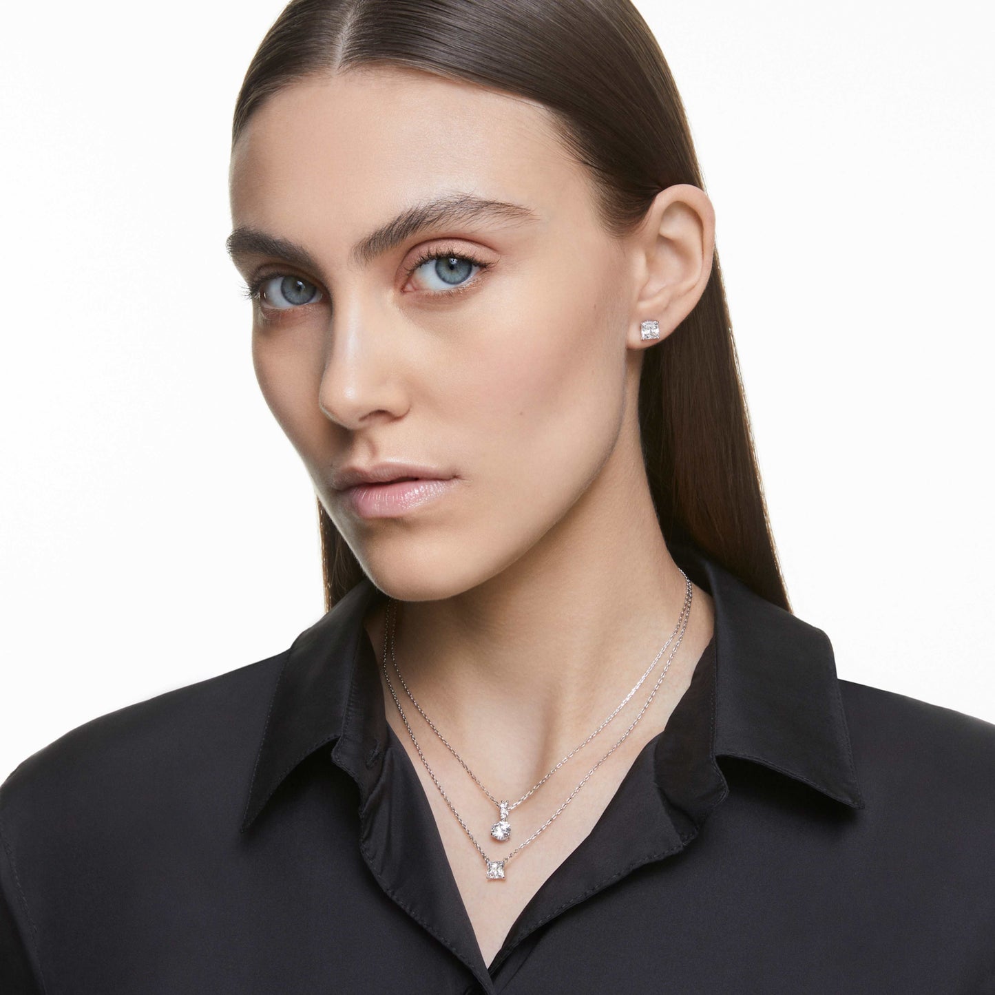 STILLA PENDANT - WHITE, RHODIUM