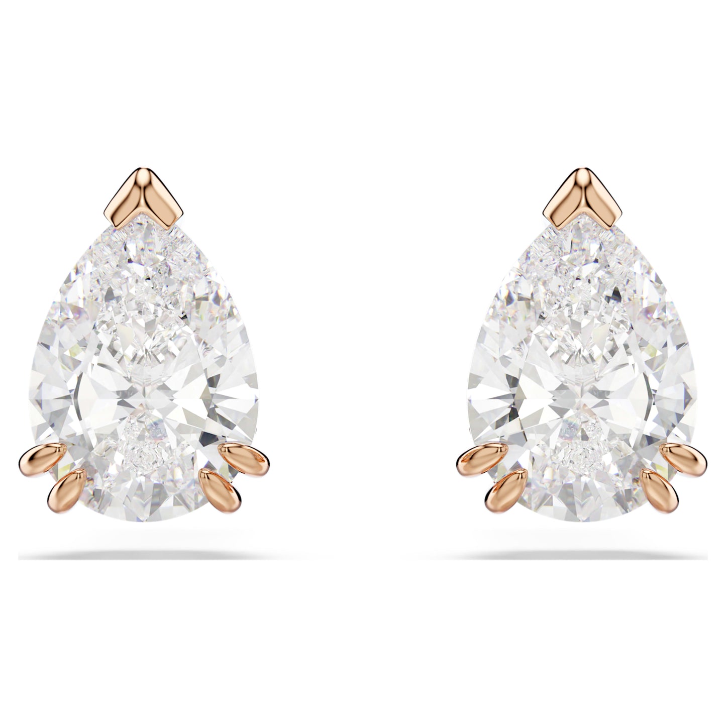 STILLA STUD EARRINGS - WHITE, ROSE-GOLD
