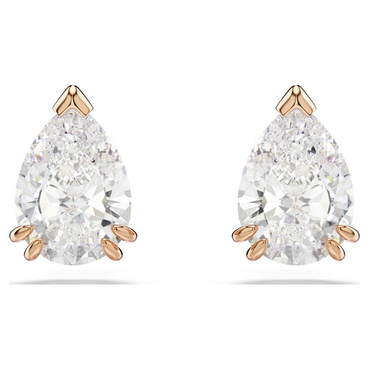 STILLA STUD EARRINGS - WHITE, ROSE-GOLD