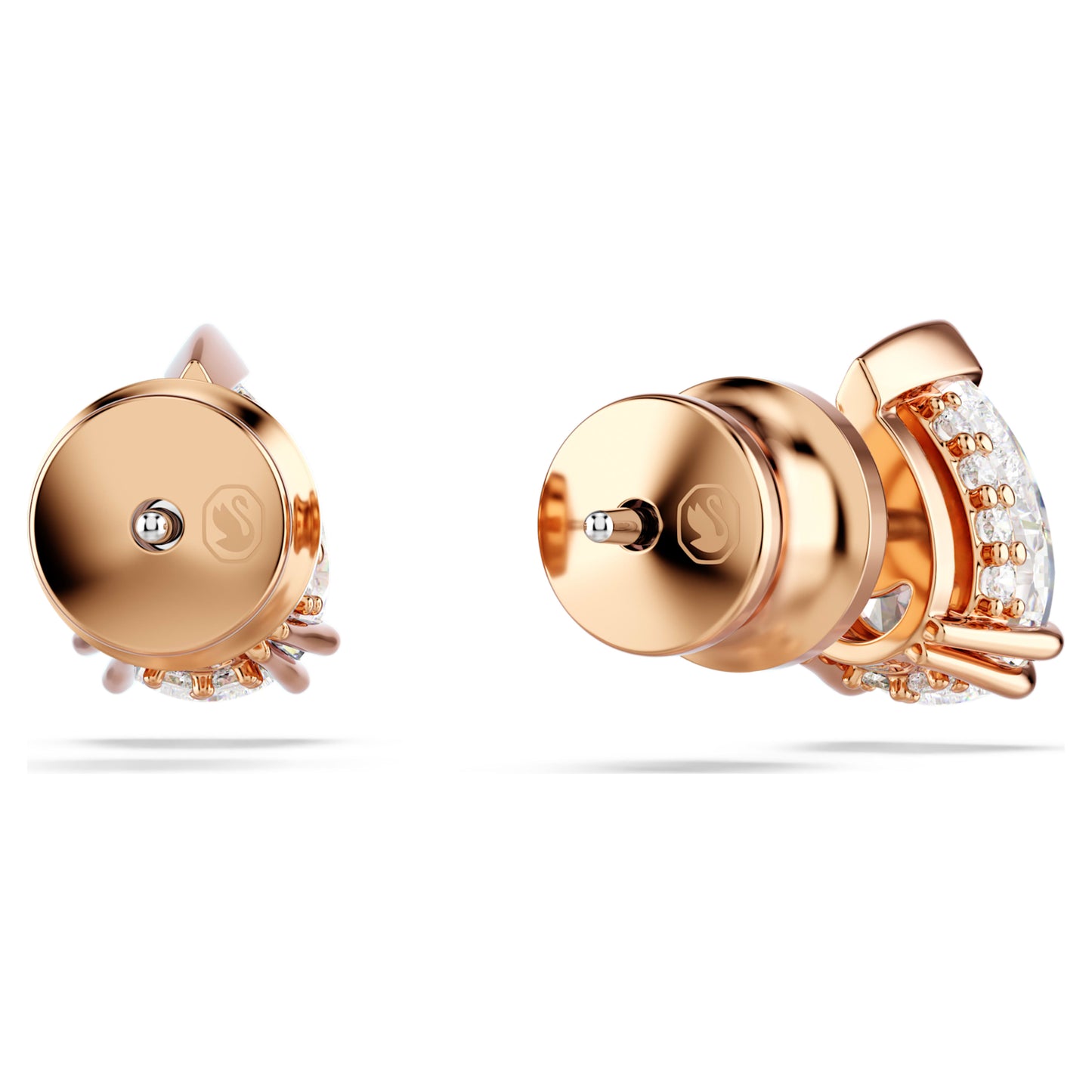 STILLA STUD EARRINGS - WHITE, ROSE-GOLD