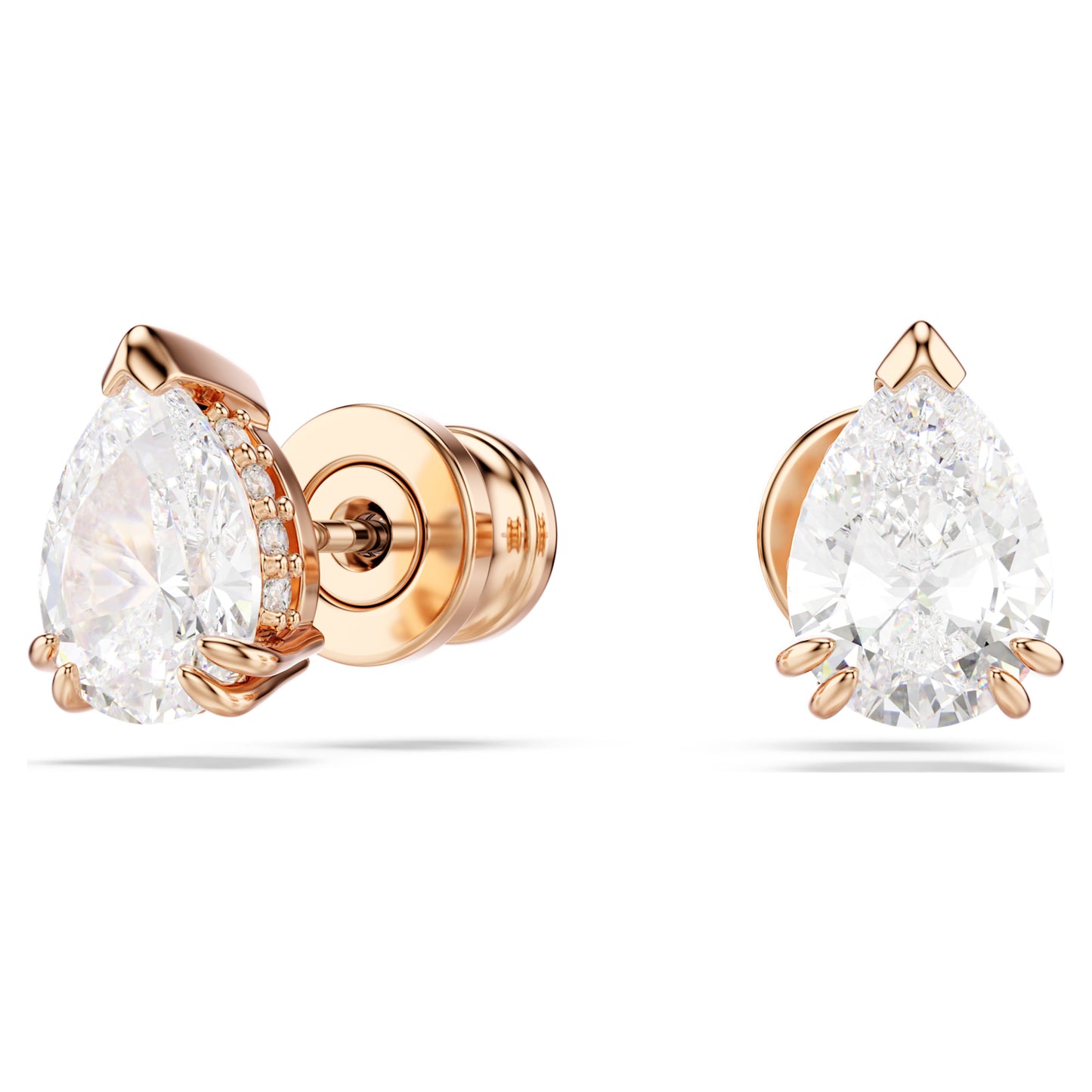 STILLA STUD EARRINGS - WHITE, ROSE-GOLD